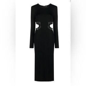 Staud black Dolce cut out dress leather detail sz L